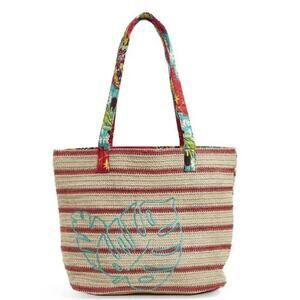 Vera Bradley NEW Rumba Straw Beach Tote Lightweight Beachy Pocket Bag